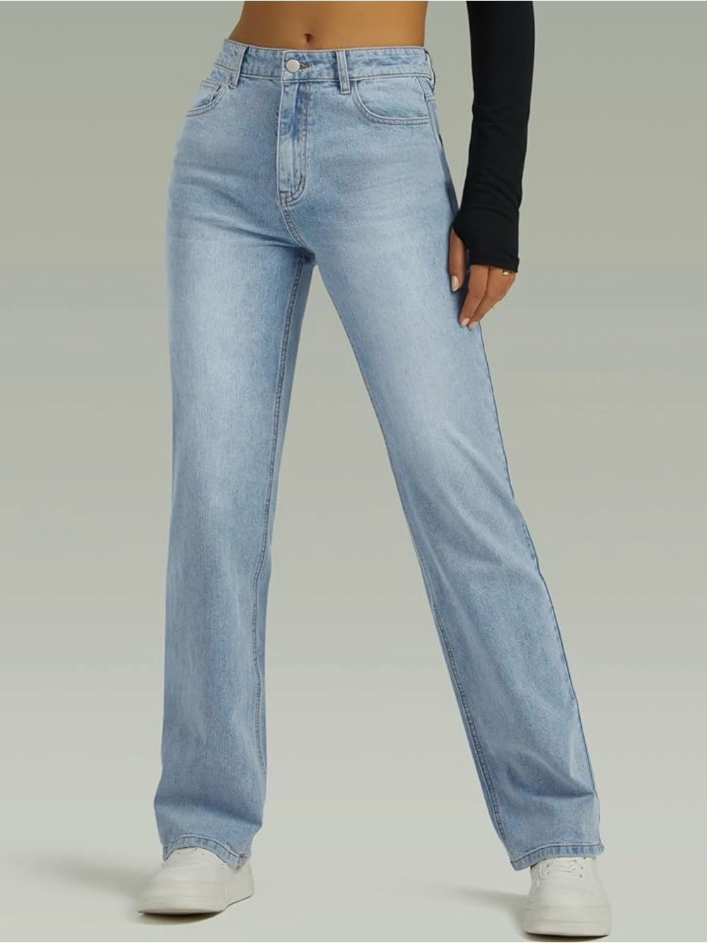 NEW! Women's Wide Leg, High Waisted Jeans. Straight Leg. Size 10 Petite